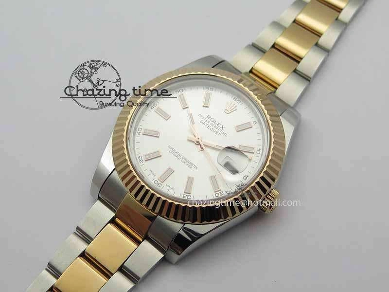 DateJust II 41mm SS RG BP Maker Best Edition Silver Sticks Dial On SS RG Bracelet SA Thermal 3716