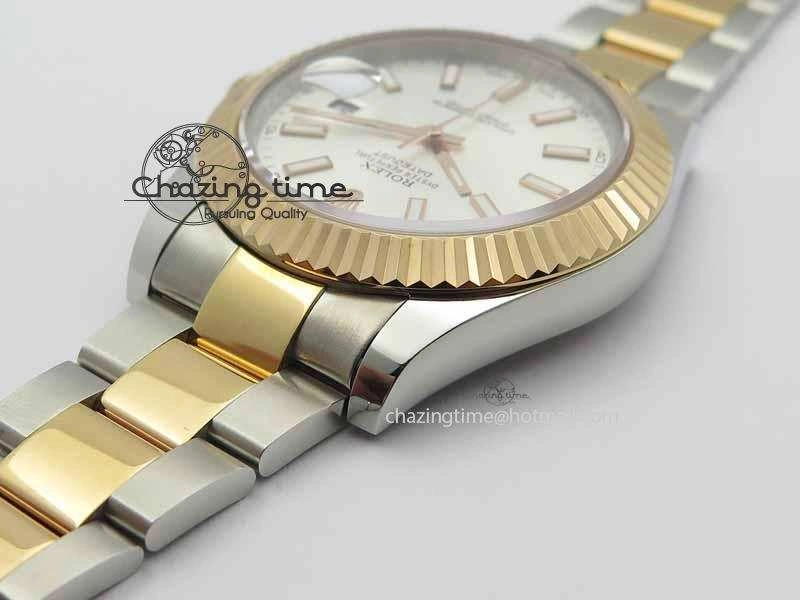 DateJust II 41mm SS RG BP Maker Best Edition Silver Sticks Dial On SS RG Bracelet SA Thermal 3716