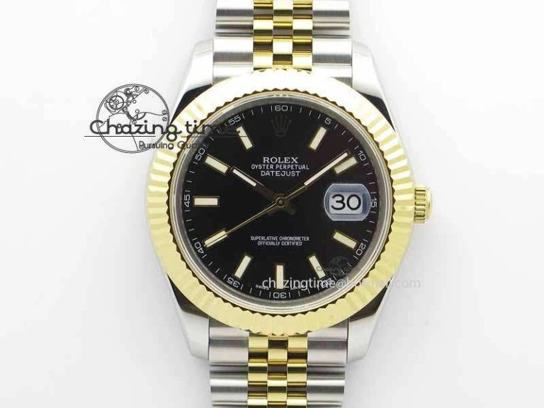 DateJust II 41mm SS YG BP Maker Best Edition Black Dial On Jubilee Bracelet A WrinkleFree 3670