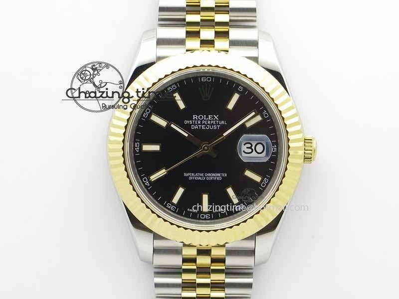 DateJust II 41mm SS YG BP Maker Best Edition Black Dial On Jubilee Bracelet A WrinkleFree 3670
