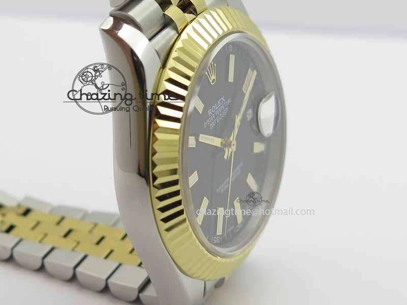 DateJust II 41mm SS YG BP Maker Best Edition Black Dial On Jubilee Bracelet A WrinkleFree 3670