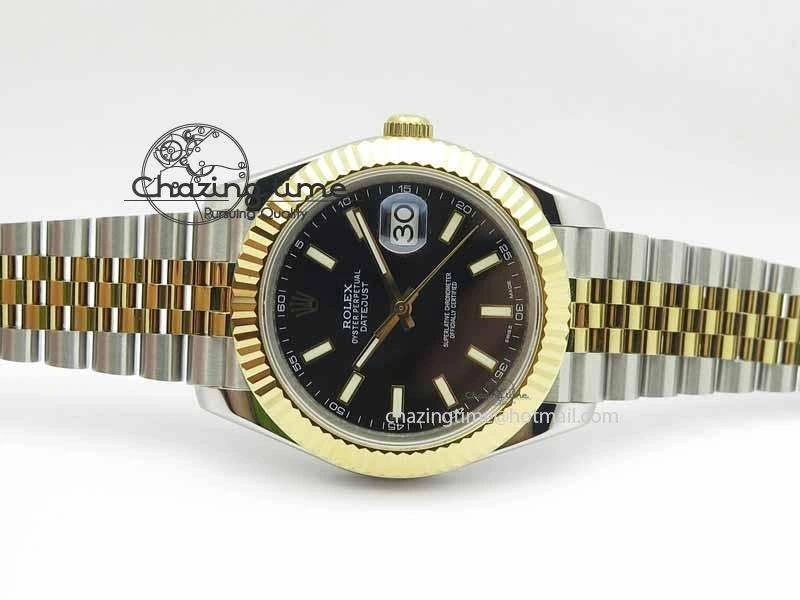DateJust II 41mm SS YG BP Maker Best Edition Black Dial On Jubilee Bracelet A WrinkleFree 3670