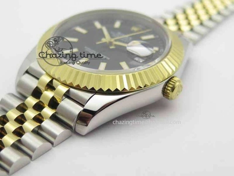 DateJust II 41mm SS YG BP Maker Best Edition Black Dial On Jubilee Bracelet A WrinkleFree 3670