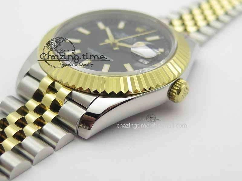 DateJust II 41mm SS YG BP Maker Best Edition Black Dial On Jubilee Bracelet A WrinkleFree 3670