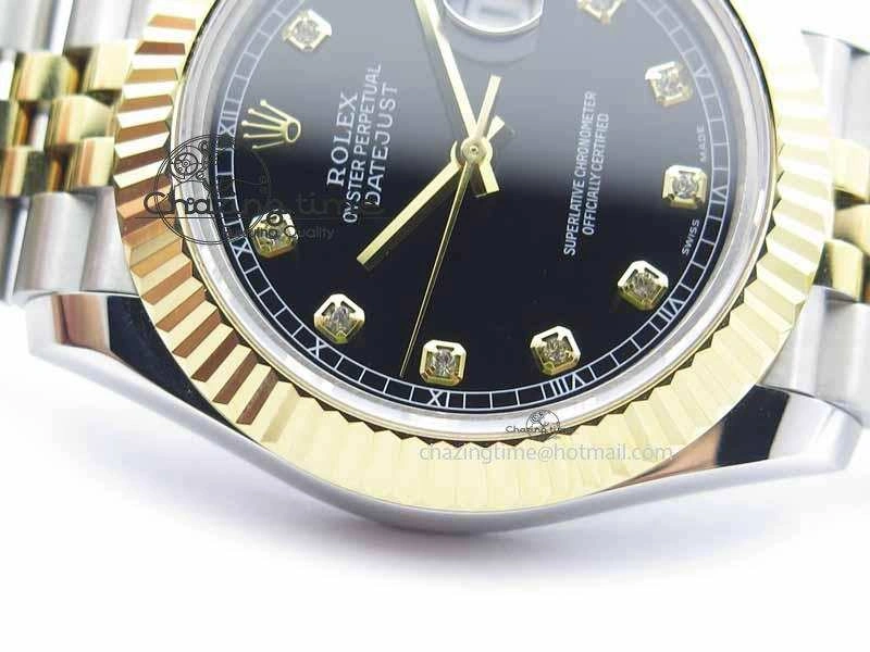 Sporty DateJust II 41mm SS YG BP Maker Best Edition Black Diam Dial On Jubilee Bracelet A 3659