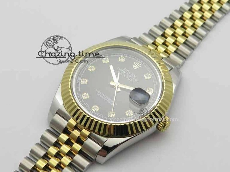 Sporty DateJust II 41mm SS YG BP Maker Best Edition Black Diam Dial On Jubilee Bracelet A 3659
