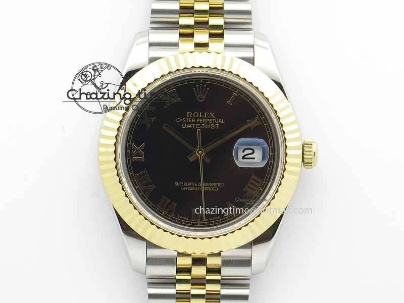 Compact DateJust II 41mm SS YG BP Maker Best Edition Black Roman Dial On Jubilee Bracelet A 3665