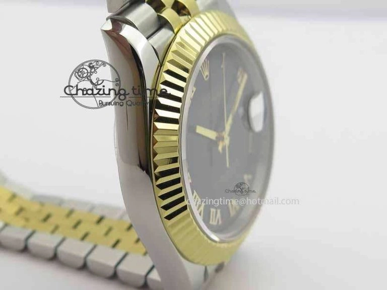 Compact DateJust II 41mm SS YG BP Maker Best Edition Black Roman Dial On Jubilee Bracelet A 3665