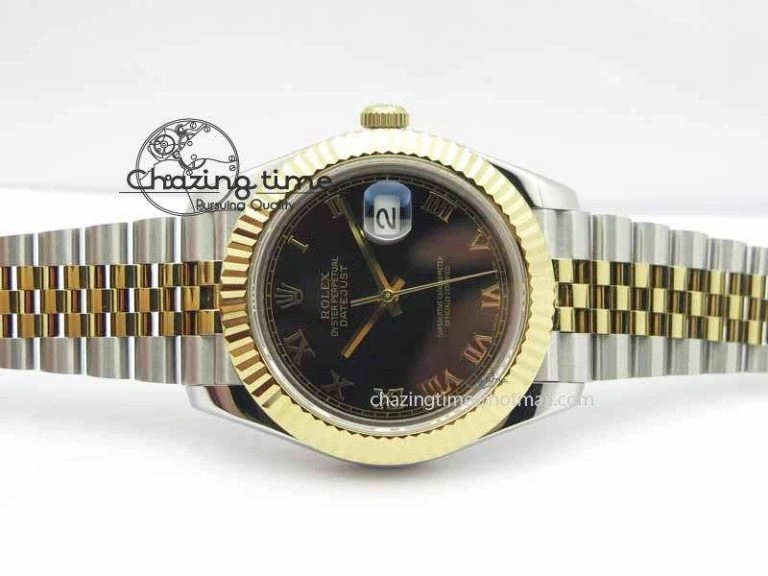 Compact DateJust II 41mm SS YG BP Maker Best Edition Black Roman Dial On Jubilee Bracelet A 3665