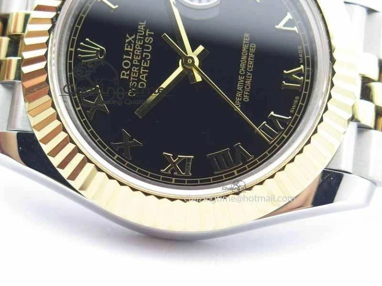 Compact DateJust II 41mm SS YG BP Maker Best Edition Black Roman Dial On Jubilee Bracelet A 3665