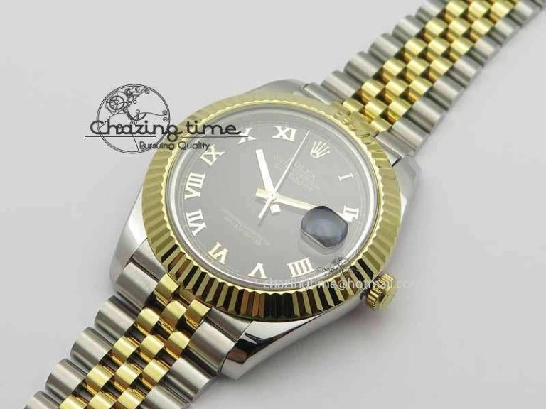 Compact DateJust II 41mm SS YG BP Maker Best Edition Black Roman Dial On Jubilee Bracelet A 3665