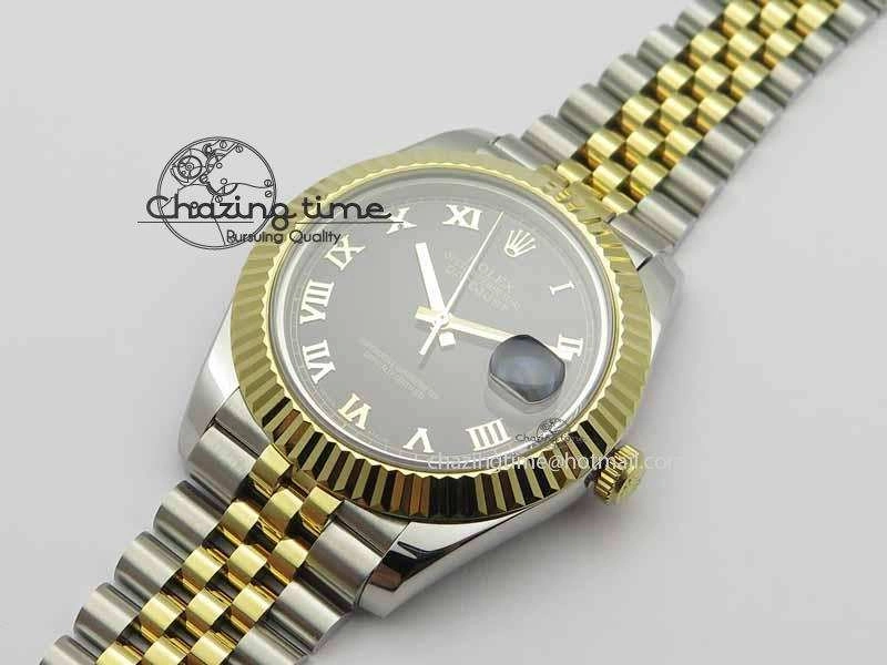 Compact DateJust II 41mm SS YG BP Maker Best Edition Black Roman Dial On Jubilee Bracelet A 3665