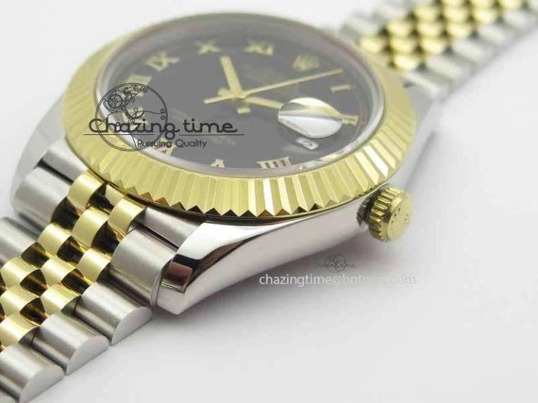 Compact DateJust II 41mm SS YG BP Maker Best Edition Black Roman Dial On Jubilee Bracelet A 3665