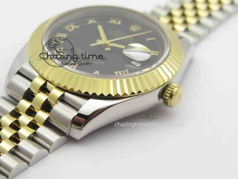 Compact DateJust II 41mm SS YG BP Maker Best Edition Black Roman Dial On Jubilee Bracelet A 3665