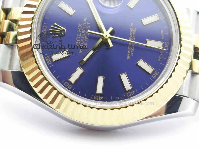 SmoothTexture DateJust II 41mm SS YG BP Maker Best Edition Blue Dial On Jubilee Bracelet A 3671