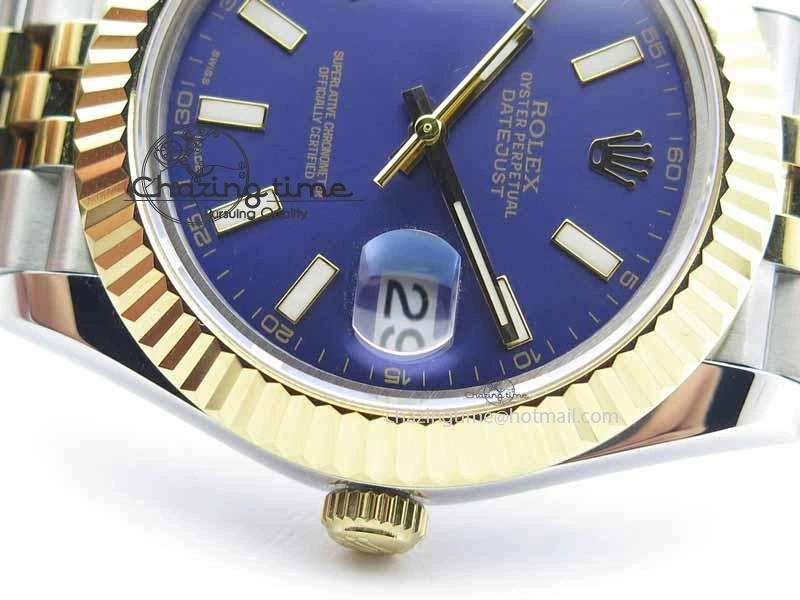 SmoothTexture DateJust II 41mm SS YG BP Maker Best Edition Blue Dial On Jubilee Bracelet A 3671
