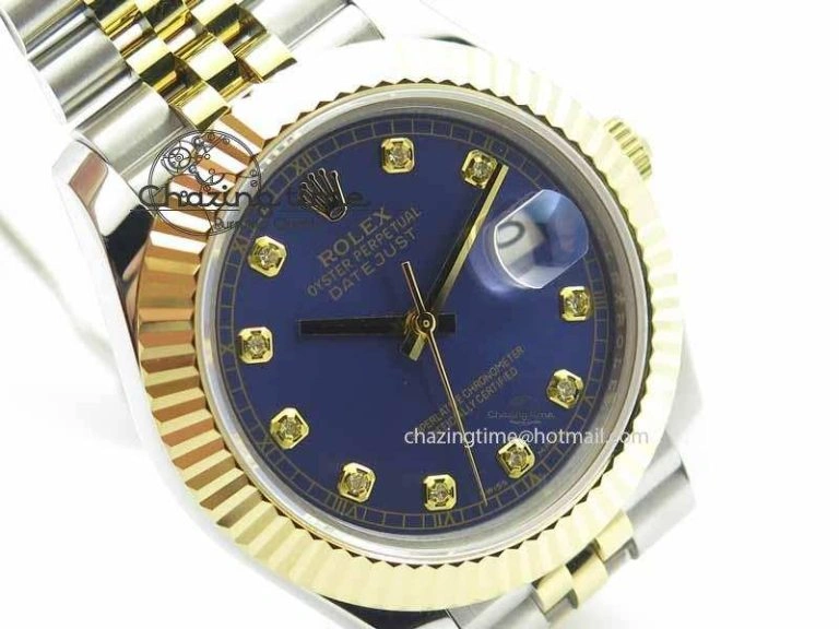 Affordable DateJust II 41mm SS YG BP Maker Best Edition Blue Diam Dial On Jubilee Bracelet A 3661