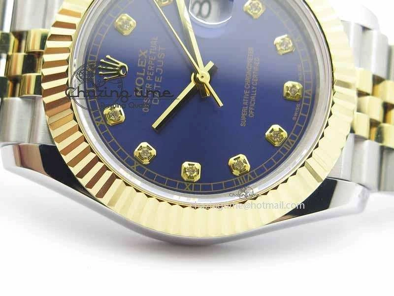 Affordable DateJust II 41mm SS YG BP Maker Best Edition Blue Diam Dial On Jubilee Bracelet A 3661