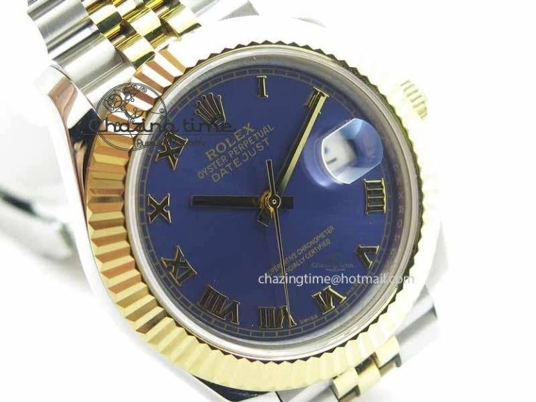 Compact DateJust II 41mm SS YG BP Maker Best Edition Blue Roman Dial On Jubilee Bracelet A 3666