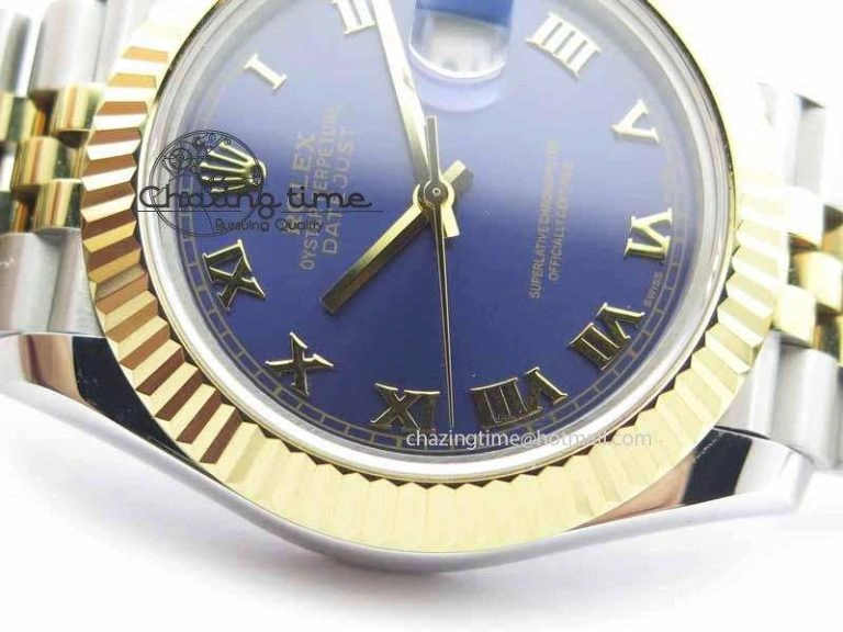 Compact DateJust II 41mm SS YG BP Maker Best Edition Blue Roman Dial On Jubilee Bracelet A 3666