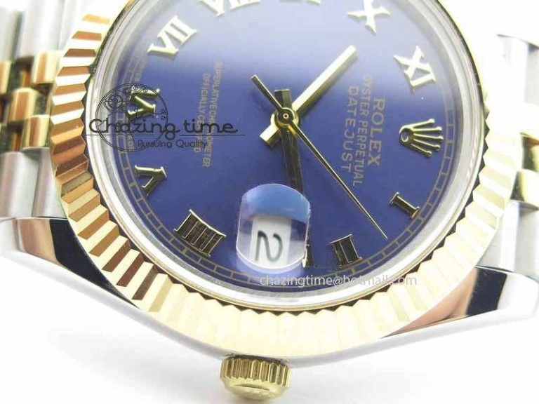 Compact DateJust II 41mm SS YG BP Maker Best Edition Blue Roman Dial On Jubilee Bracelet A 3666