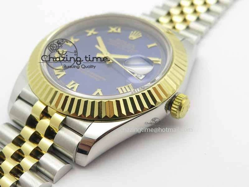 Compact DateJust II 41mm SS YG BP Maker Best Edition Blue Roman Dial On Jubilee Bracelet A 3666