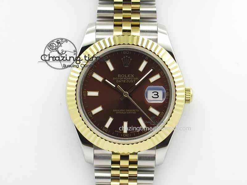 Practical DateJust II 41mm SS YG BP Maker Best Edition Brown Dial On Jubilee Bracelet A 3672