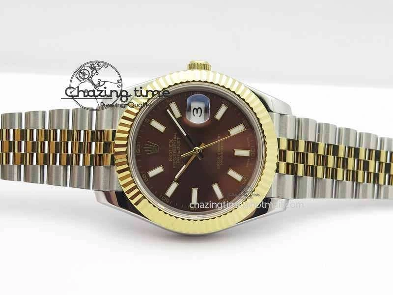 Practical DateJust II 41mm SS YG BP Maker Best Edition Brown Dial On Jubilee Bracelet A 3672