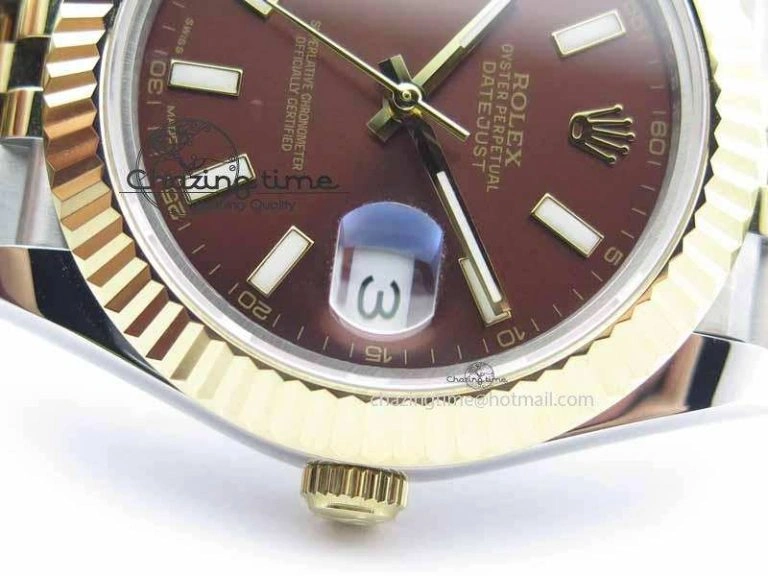 Practical DateJust II 41mm SS YG BP Maker Best Edition Brown Dial On Jubilee Bracelet A 3672