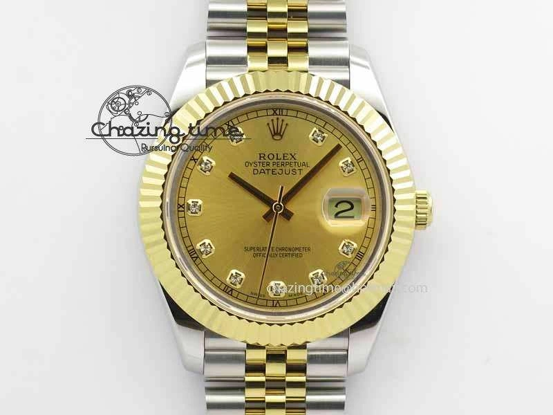 Comfortable DateJust II 41mm SS YG BP Maker Best Edition Gold Diam Dial On Jubilee Bracelet A 3664
