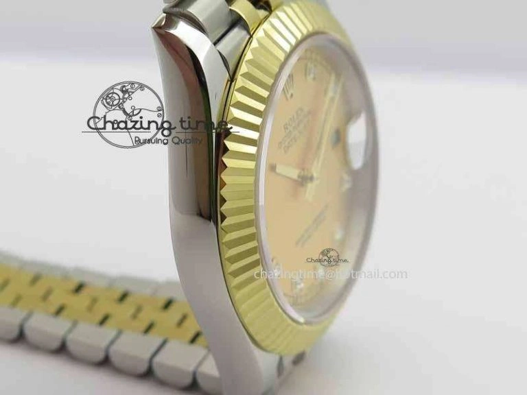 Comfortable DateJust II 41mm SS YG BP Maker Best Edition Gold Diam Dial On Jubilee Bracelet A 3664