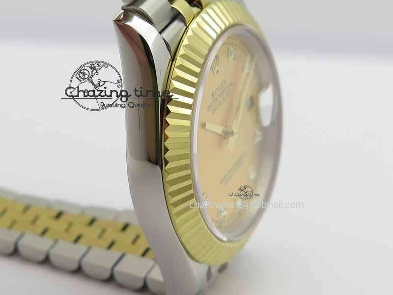 Comfortable DateJust II 41mm SS YG BP Maker Best Edition Gold Diam Dial On Jubilee Bracelet A 3664