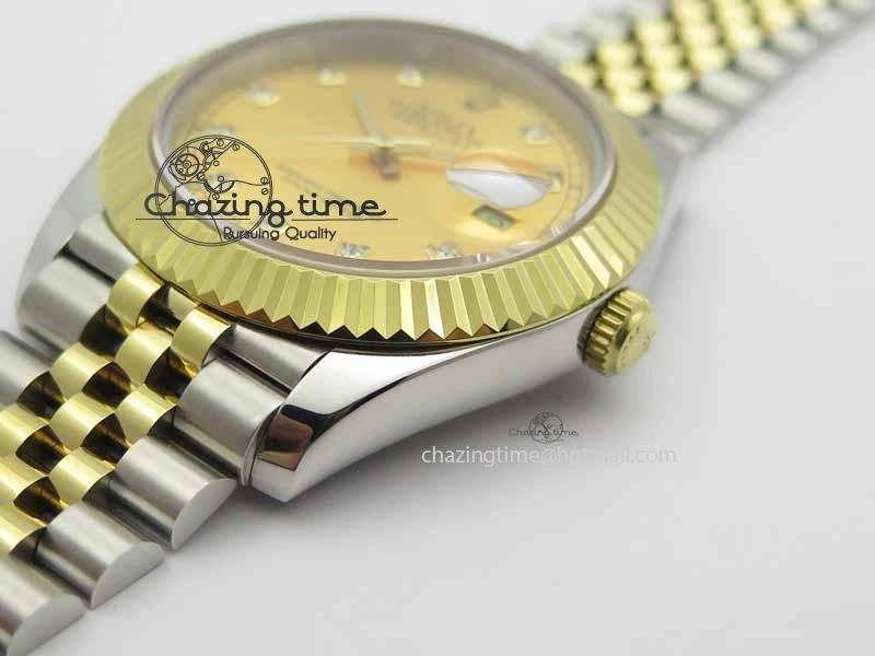 Comfortable DateJust II 41mm SS YG BP Maker Best Edition Gold Diam Dial On Jubilee Bracelet A 3664