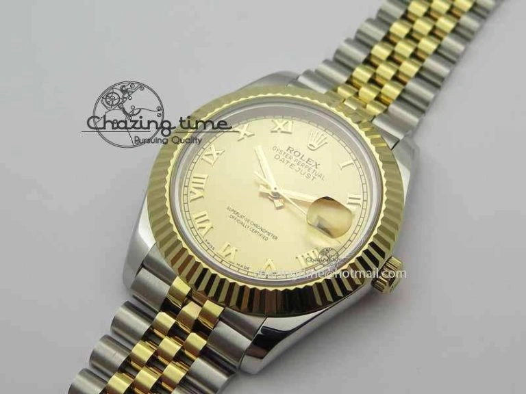 Cozy DateJust II 41mm SS YG BP Maker Best Edition Gold Roman Dial On Jubilee Bracelet A 3667