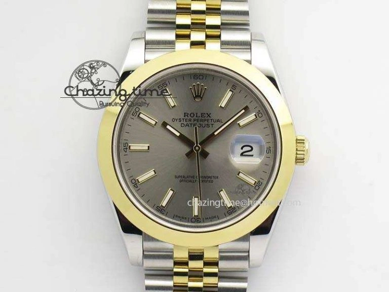 Lightweight DateJust II 41mm SS YG BP Maker Best Edition Gray Sticks Dial On New Version Jubilee Bracelet A 3608
