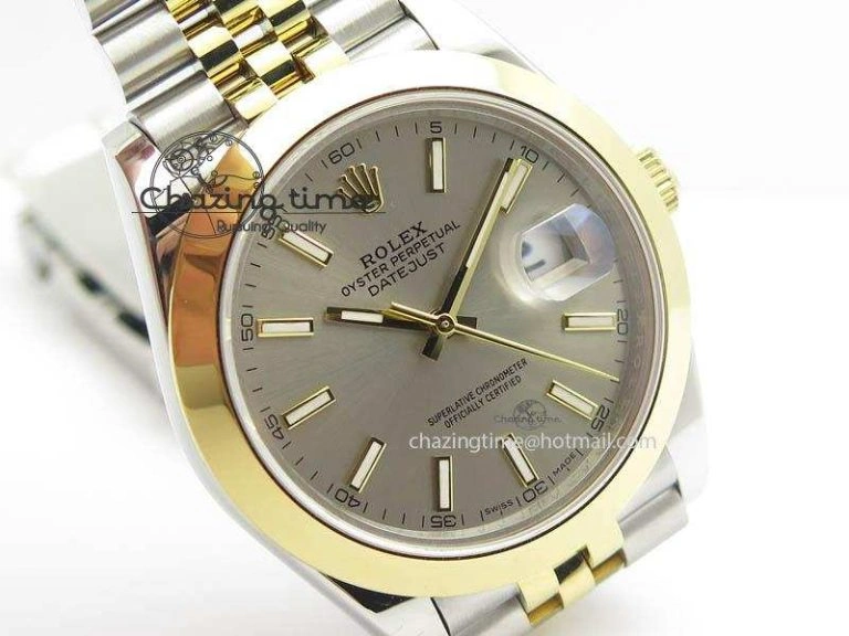 Lightweight DateJust II 41mm SS YG BP Maker Best Edition Gray Sticks Dial On New Version Jubilee Bracelet A 3608