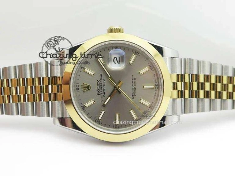 Lightweight DateJust II 41mm SS YG BP Maker Best Edition Gray Sticks Dial On New Version Jubilee Bracelet A 3608