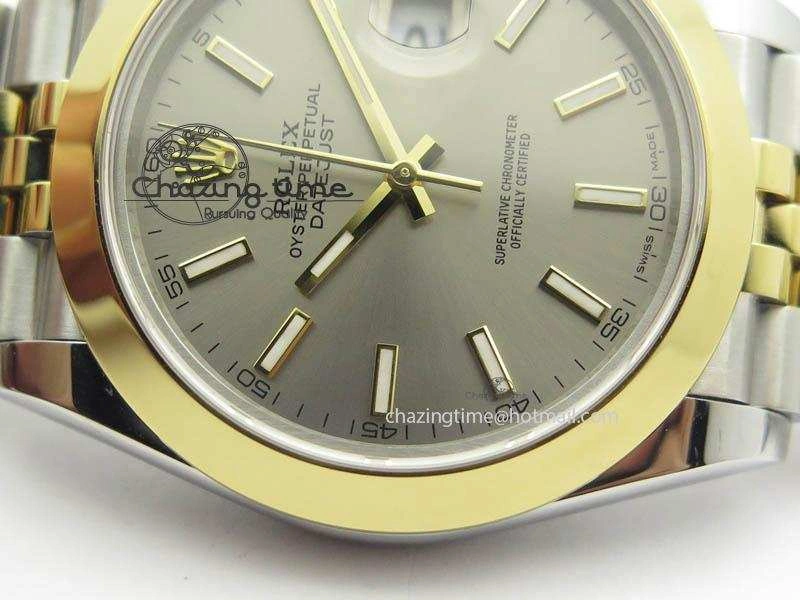 Lightweight DateJust II 41mm SS YG BP Maker Best Edition Gray Sticks Dial On New Version Jubilee Bracelet A 3608