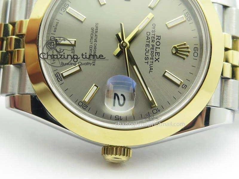 Lightweight DateJust II 41mm SS YG BP Maker Best Edition Gray Sticks Dial On New Version Jubilee Bracelet A 3608