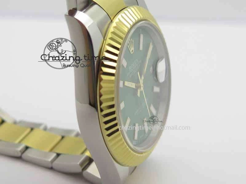 EasyMatch DateJust II 41mm SS YG BP Maker Best Edition Green Dial On SS YG Bracelet SA 3676