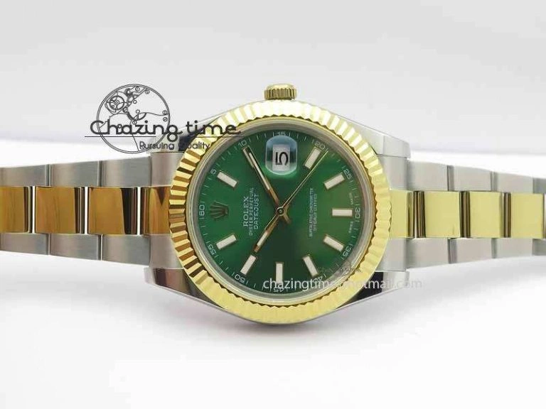 EasyMatch DateJust II 41mm SS YG BP Maker Best Edition Green Dial On SS YG Bracelet SA 3676