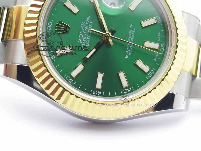 EasyMatch DateJust II 41mm SS YG BP Maker Best Edition Green Dial On SS YG Bracelet SA 3676