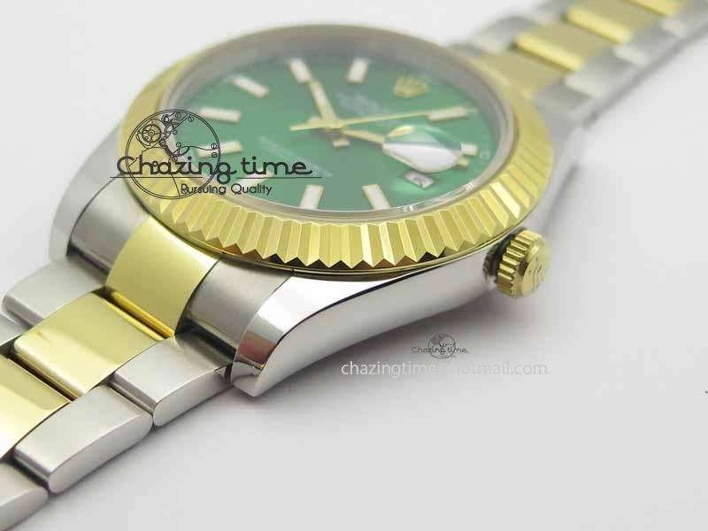 EasyMatch DateJust II 41mm SS YG BP Maker Best Edition Green Dial On SS YG Bracelet SA 3676