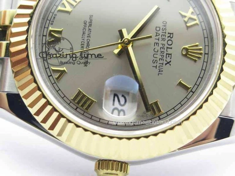 Popular DateJust II 41mm SS YG BP Maker Best Edition Silver Roman Dial On Jubilee Bracelet A 3669
