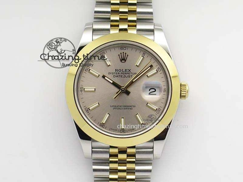 Sleek DateJust II 41mm SS YG BP Maker Best Edition Silver Sticks Dial On New Version Jubilee Bracelet A 3607