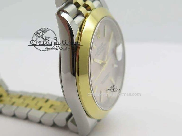 Sleek DateJust II 41mm SS YG BP Maker Best Edition Silver Sticks Dial On New Version Jubilee Bracelet A 3607