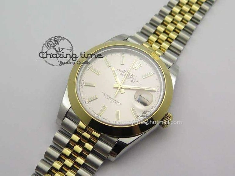 Sleek DateJust II 41mm SS YG BP Maker Best Edition Silver Sticks Dial On New Version Jubilee Bracelet A 3607