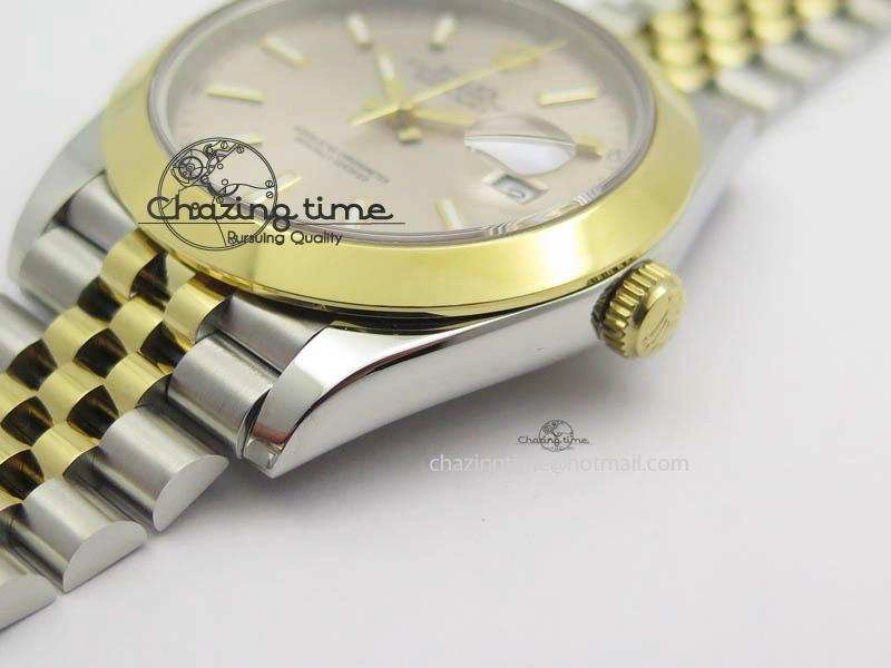 Sleek DateJust II 41mm SS YG BP Maker Best Edition Silver Sticks Dial On New Version Jubilee Bracelet A 3607