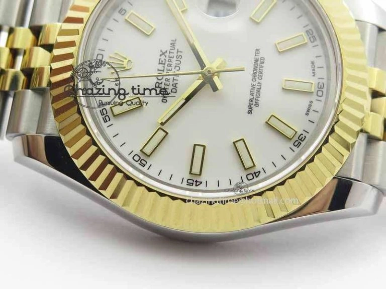 DateJust II 41mm SS YG BP Maker Best Edition White Dial On Jubilee Bracelet Functional 3673