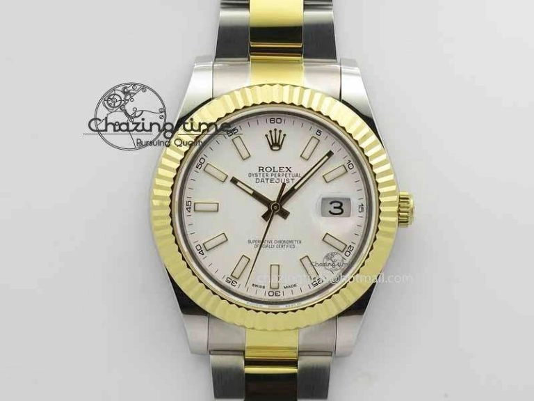 DateJust II 41mm SS YG BP Maker Best Edition White Dial On SS YG Bracelet SA ZeroBulk 3674